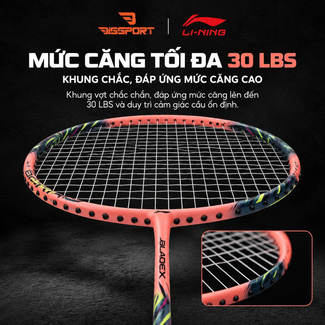 Vợt Cầu Lông Lining BLADEX SPIRAL Pink Chính Hãng - Nhẹ - Linh Hoạt - Tốc Độ - Chuyên Điều Cầu Phòng Thủ - Bền Bỉ